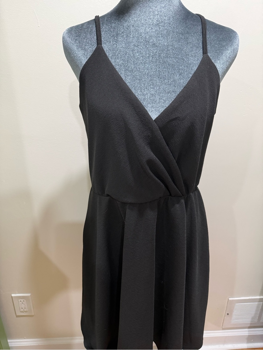 Chic Black Spaghetti-Strap Mini Dress